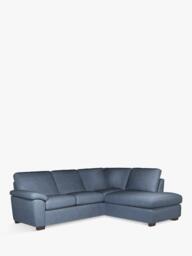 John Lewis Camden 5+ Seater RHF Chaise Corner End Leather Sofa, Dark Leg - thumbnail 1