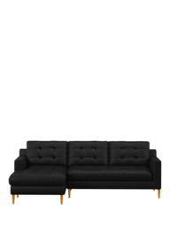 John Lewis Draper II LHF Chaise Leather Sofa, Light Leg - thumbnail 5