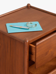 John Lewis Scandi 2 Drawer Wood Bedside Table, Walnut Finish - thumbnail 5