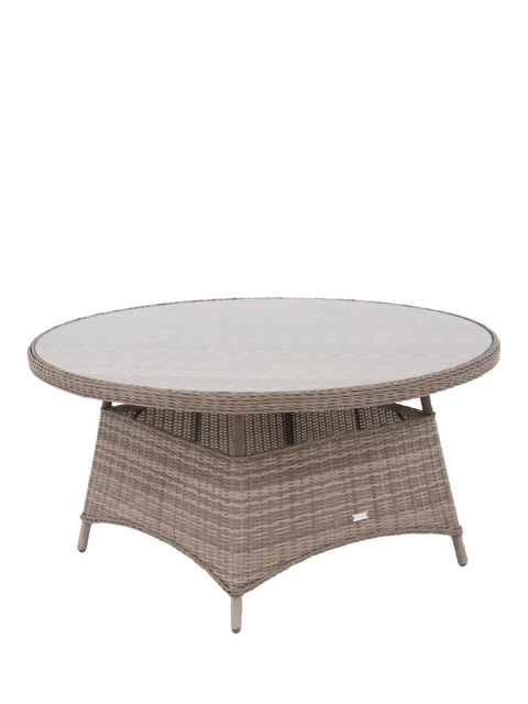 John Lewis Rye Woven Rattan 6-Seater Round Garden Dining Table, Natural - image 1