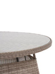 John Lewis Rye Woven Rattan 6-Seater Round Garden Dining Table, Natural - thumbnail 2