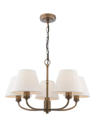 Laura Ashley Denston 5 Light Ceiling Chandelier, Metallic Bronze