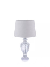 Laura Ashley Meredith Petite Ribbed Glass Table Lamp, Clear - thumbnail 4