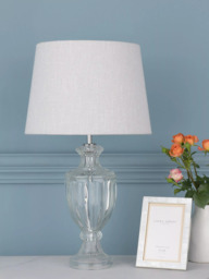 Laura Ashley Meredith Petite Ribbed Glass Table Lamp, Clear - thumbnail 2