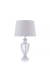 Laura Ashley Meredith Petite Ribbed Glass Table Lamp, Clear - thumbnail 3