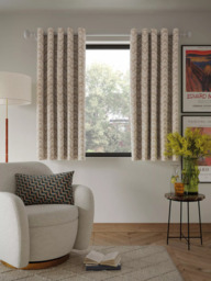 John Lewis Astra Jacquard Pair Lined Eyelet Curtains, Champagne - thumbnail 4