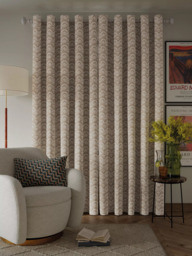 John Lewis Astra Jacquard Pair Lined Eyelet Curtains, Champagne - thumbnail 3