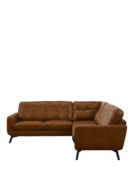 John Lewis Barbican 5+ Seater Corner Leather Sofa, Dark Leg - thumbnail 5