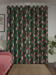 Sanderson King Protea Pair Lined Eyelet Curtains, Teal - thumbnail 5