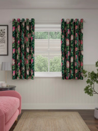 Sanderson King Protea Pair Lined Eyelet Curtains, Teal - thumbnail 6