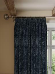 John Lewis Wilcote Textured Cut Velvet Pair Blackout Lined Pencil Pleat Curtains - thumbnail 1