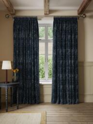 John Lewis Wilcote Textured Cut Velvet Pair Blackout Lined Pencil Pleat Curtains - thumbnail 3