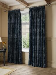 John Lewis Wilcote Textured Cut Velvet Pair Blackout Lined Pencil Pleat Curtains - thumbnail 4