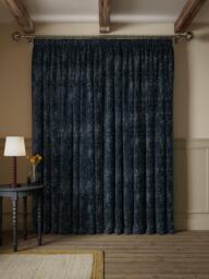 John Lewis Wilcote Textured Cut Velvet Pair Blackout Lined Pencil Pleat Curtains - thumbnail 5