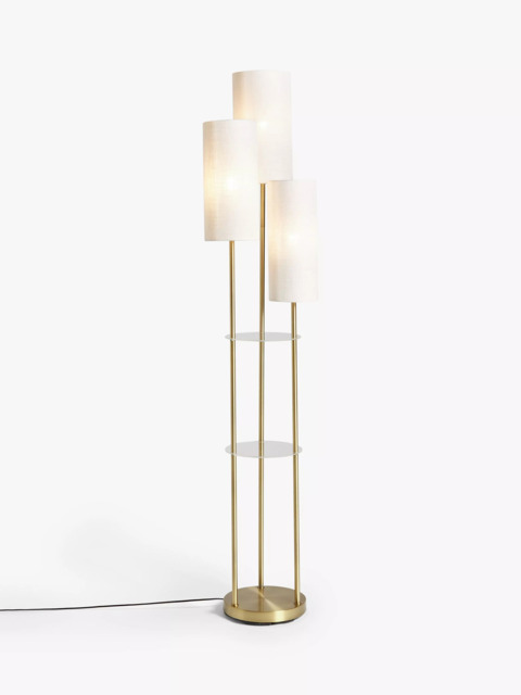 John Lewis Cluster Trio Shelf Floor Lamp, Brass - image 1
