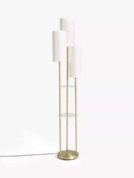 John Lewis Cluster Trio Shelf Floor Lamp, Brass - thumbnail 3