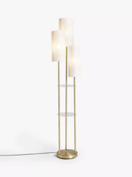 John Lewis Cluster Trio Shelf Floor Lamp, Brass - thumbnail 1