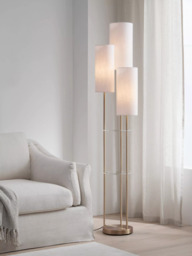 John Lewis Cluster Trio Shelf Floor Lamp, Brass - thumbnail 2