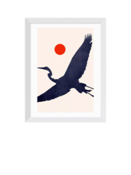 EAST END PRINTS Kubistika 'Crane' Framed Print