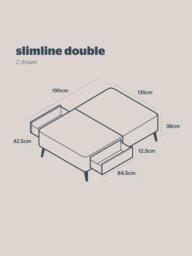 Silentnight Non-Sprung Upholstered  2 Drawer Slimline Divan Base, Double - thumbnail 5