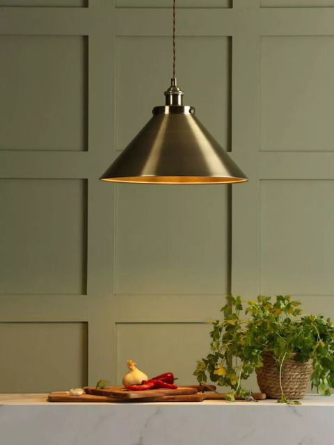 Laura Ashley Rufus Grande Ceiling Light, Brass - image 1