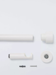 John Lewis Fixed Eyelet Metal Curtain Pole Kit with Stud Finial, Dia.28mm - thumbnail 2