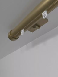 John Lewis Made to Order Select Gliding Curtain Pole with Stud Finial, Ceiling Fix, Dia.30mm - thumbnail 4