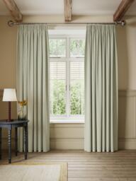 John Lewis Ticking Stripe Print Pair Lined Pencil Pleat Curtains - thumbnail 3