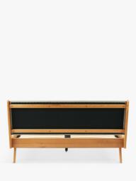 John Lewis X-Ray Upholstered Oak Wood Bed Frame, Double, Mandarin - thumbnail 4