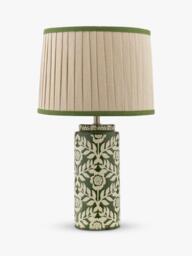 Joules Highclere Glazed Ceramic Base Table Lamp, Green - thumbnail 3