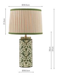 Joules Highclere Glazed Ceramic Base Table Lamp, Green - thumbnail 6