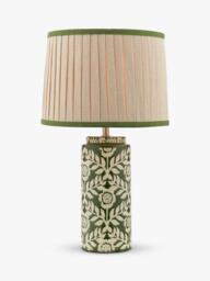 Joules Highclere Glazed Ceramic Base Table Lamp, Green