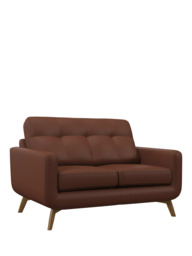 John Lewis Barbican Small 2 Seater Leather Sofa, Light Leg - thumbnail 1