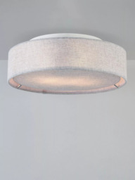 John Lewis Samantha Linen Semi Flush Ceiling Light, Grey