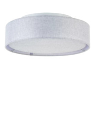 John Lewis Samantha Linen Semi Flush Ceiling Light, Grey - thumbnail 2