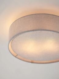 John Lewis Samantha Linen Semi Flush Ceiling Light, Grey - thumbnail 5