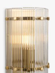 John Lewis Textured Glass Wall Light, Antique Brass - thumbnail 4