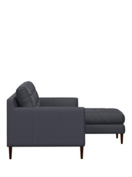 John Lewis Draper II RHF Chaise Leather Sofa, Dark Leg - thumbnail 3
