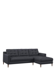 John Lewis Draper II RHF Chaise Leather Sofa, Dark Leg - thumbnail 1