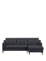 John Lewis Draper II RHF Chaise Leather Sofa, Dark Leg - thumbnail 5