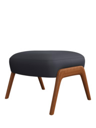 John Lewis Hendricks Leather Footstool, Dark Leg - thumbnail 4
