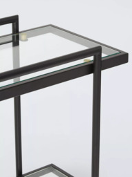 John Lewis + Swoon Cole Glass Bar Cart, Black - thumbnail 4