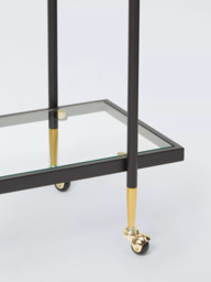 John Lewis + Swoon Cole Glass Bar Cart, Black - thumbnail 5