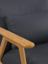 John Lewis Hendricks Leather Armchair, Light Leg - thumbnail 6