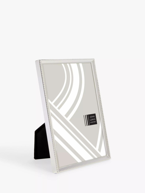 John Lewis Beaded Daya Photo Frame, Silver Plated - image 1
