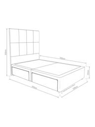 Hypnos Non-Sprung Upholstered 4 Drawer Divan Base, Small Double - thumbnail 3