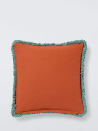 John Lewis Fringed Velvet Cushion - thumbnail 3