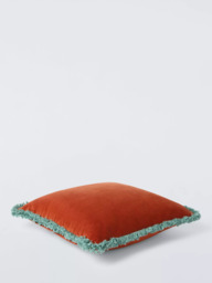 John Lewis Fringed Velvet Cushion - thumbnail 4