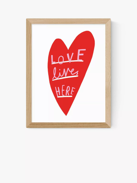 EAST END PRINTS Katy Edelsten 'Love Lives Here' Framed Print - image 1