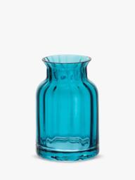 Dartington Crystal Jones Glass Vase, H11cm, Deep Lake - thumbnail 1